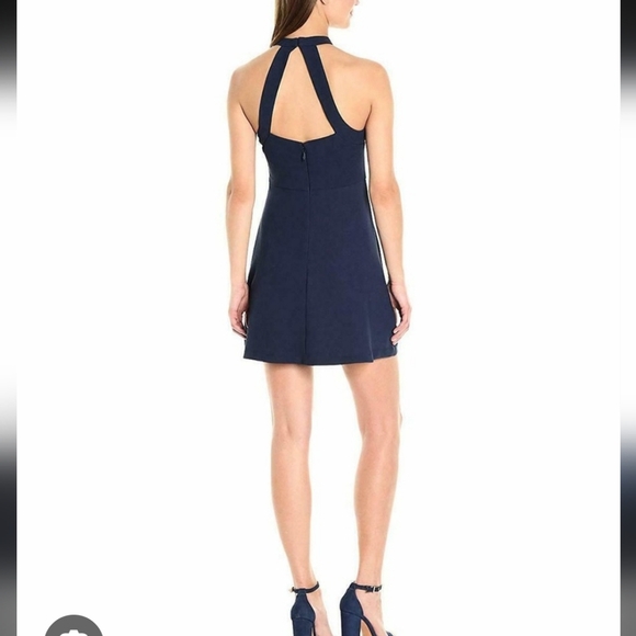BCBGeneration Navy Halter Sleeveless A-line Dress Size 2 New - Picture 9 of 9